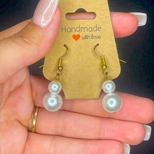 Handmade White Stud Earrings